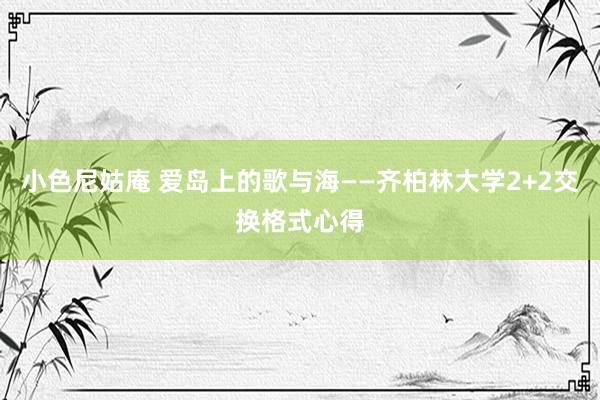 小色尼姑庵 爱岛上的歌与海——齐柏林大学2+2交换格式心得