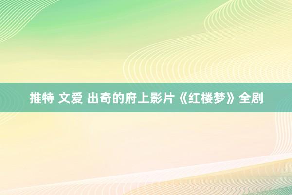 推特 文爱 出奇的府上影片《红楼梦》全剧